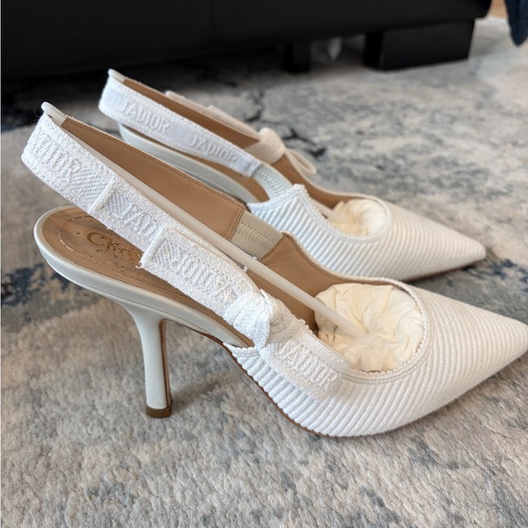 J’Adior sling back pump white cotton embroidery - Picture 10 of 15